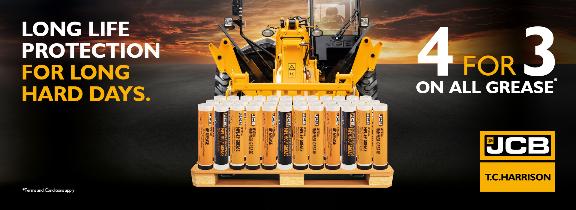 4 for 3 on all JCB Grease T.C. Harrison JCB